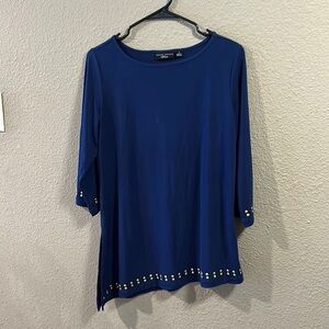 - Susan Graver Artisan Liquid Knit Asymmetric Hem Tunic with Studs Size …